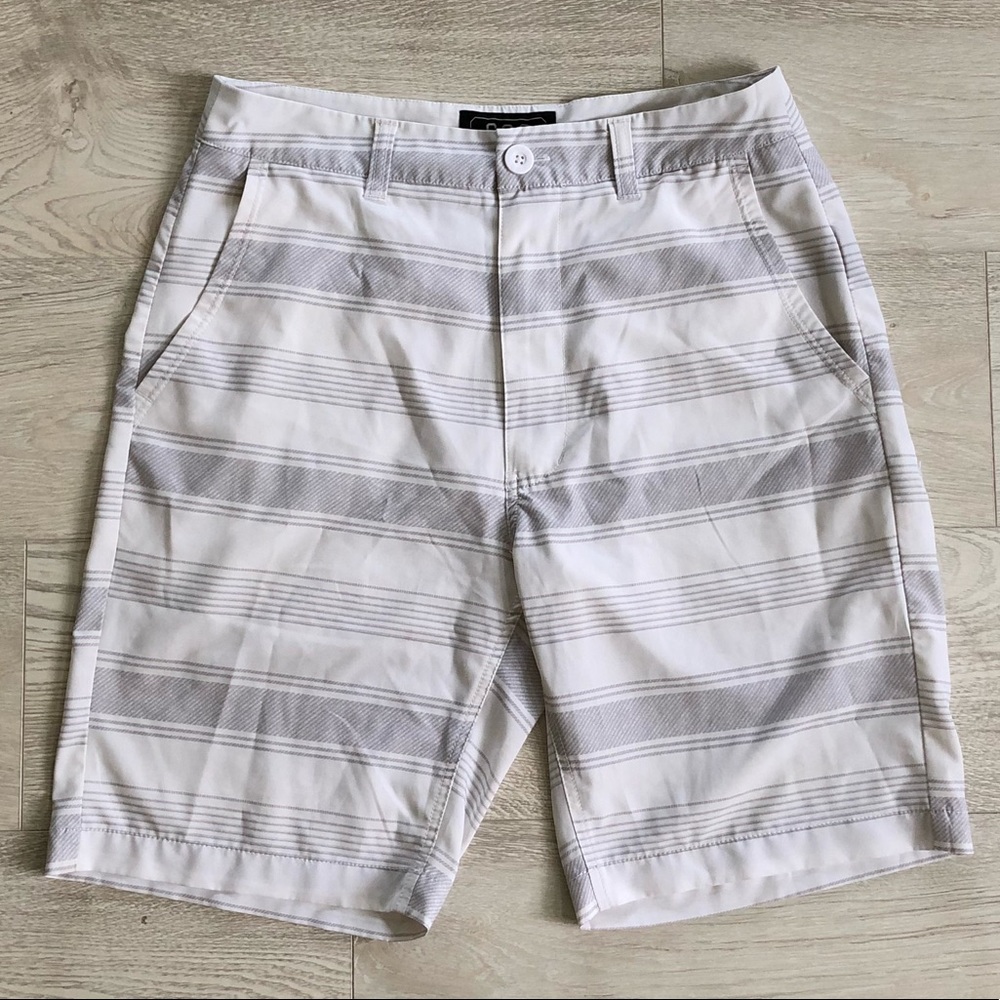 Men’s CSG white & gray Stripe Hybrid Golf Shorts